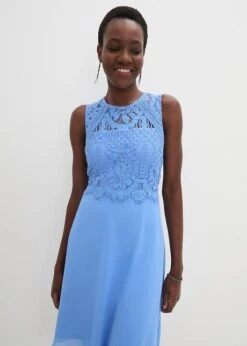 Robe En Crêpe Avec Empiècement En Dentelle -Venus Mode Winkel 24028537 18uvsI5s