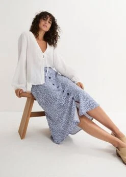 Jupe Longueur Genou En Viscose Avec Poches Et Taille élastiquée -Venus Mode Winkel 24030346 v96M0Iah