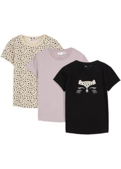 Lot De 3 T-shirts Fille En Coton