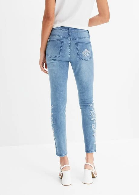 Jean Skinny Avec Broderies Anglaises 5 Jean Skinny Avec Broderies Anglaises - Afbeelding 3