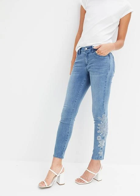 Jean Skinny Avec Broderies Anglaises 4 Jean Skinny Avec Broderies Anglaises - Afbeelding 2