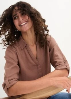 Chemisier En Lin, Manches 3/4 -Venus Mode Winkel 24054336 fmm89xsm